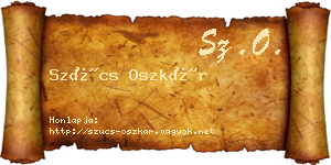 Szűcs Oszkár névjegykártya