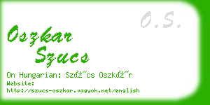 oszkar szucs business card